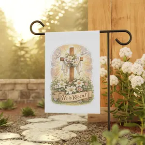 He Is Risen Cross garden flag | House Banner