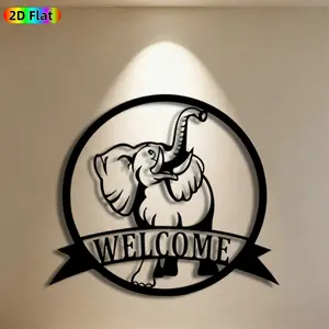 1pc Elephant Metal Wall Art, Majestic Elephant Statue Mural, Ideal Gift for New Year, Easter, Animal Decor Enthusiasts, Weather-Resistant Metal Wall Decor Wall Sculptures, Perfect for Outdoor Wall & Garden Fence, Unique Year-Round Home Decor