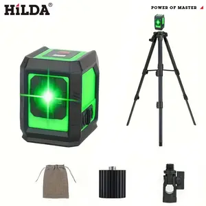 Hilda Laser Level Instrument, Self Levelling Laser, Strong Light Fine Line Automatic Alignment Portable Level Tool with Adapter, Rotating Head & Tripod