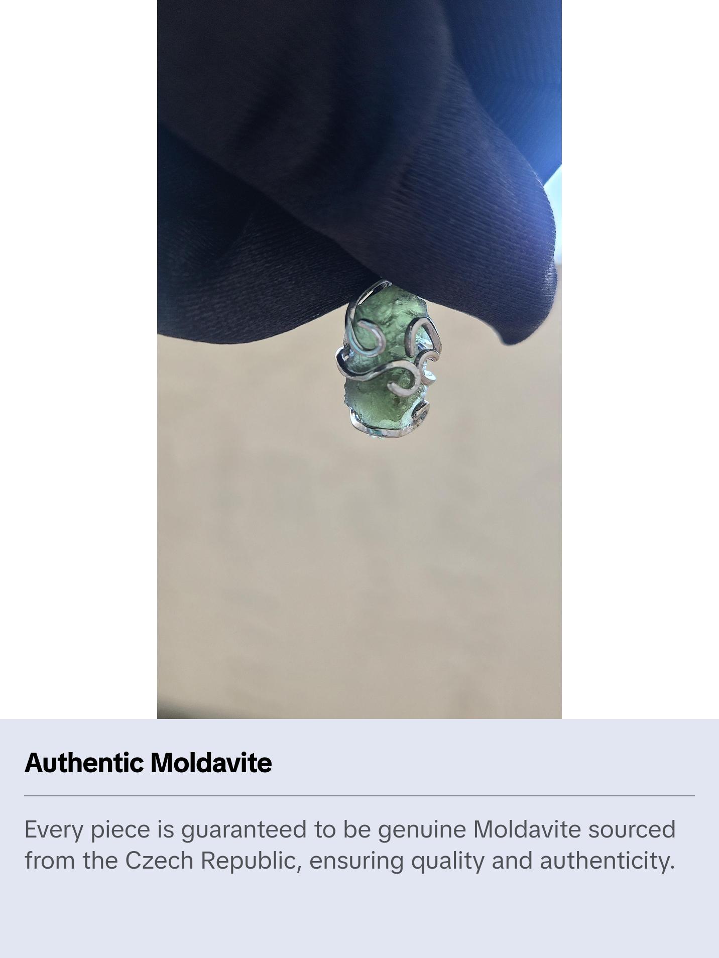 3.30g Rough Moldavite in Sterling Silver