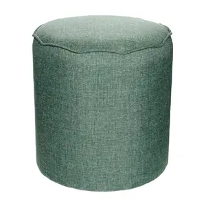 Armoire Cottage Collection Scalloped ottoman Green Linen