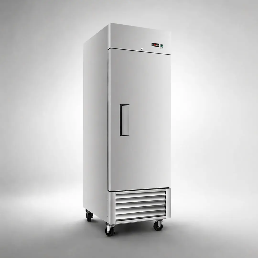 27" Commercial Reach-In New Freezer - 23 Cu.ft Stainless Steel Upright Solid Door Unit with Digital Thermostat, Auto-Defrost, 3 Adjustable Shelves, Lockable Casters for Restaurant Kitchen Food Storage, Silver Option