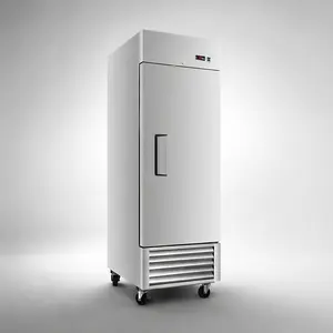 27" Commercial Reach-In New Freezer - 23 Cu.ft Stainless Steel Upright Solid Door Unit with Digital Thermostat, Auto-Defrost, 3 Adjustable Shelves, Lockable Casters for Restaurant Kitchen Food Storage, Silver Option