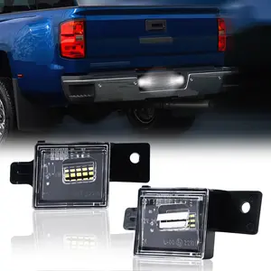 DERMOKA LED License Plate Lights For 2014-2025 Chevy Silverado GMC Sierra 1500 2500HD 3500HD Tag Lamp Assembly, 6000K White 2PCS