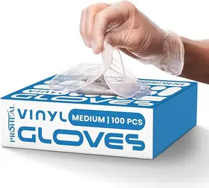 Clear Vinyl Disposable Gloves - Food Safe Cooking and Household Cleaning Gloves -Powder and Latex Free Kitchen Glove
