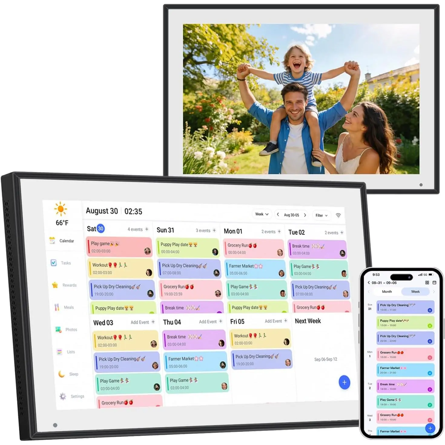 10.1 inch Digital Calendar & Chore Chart, Touchscreen Interactive Display for Family Schedules, Wall & Desk Mountable, Digital Photo Frame Functon,  for Organizing Your 2026 Calendar
