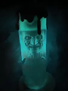 Glow in the Dark Freddie Halloween Tumbler - 20 Ounce Portable Reusable Water Bottle with Spooky Design for Halloween Drinks