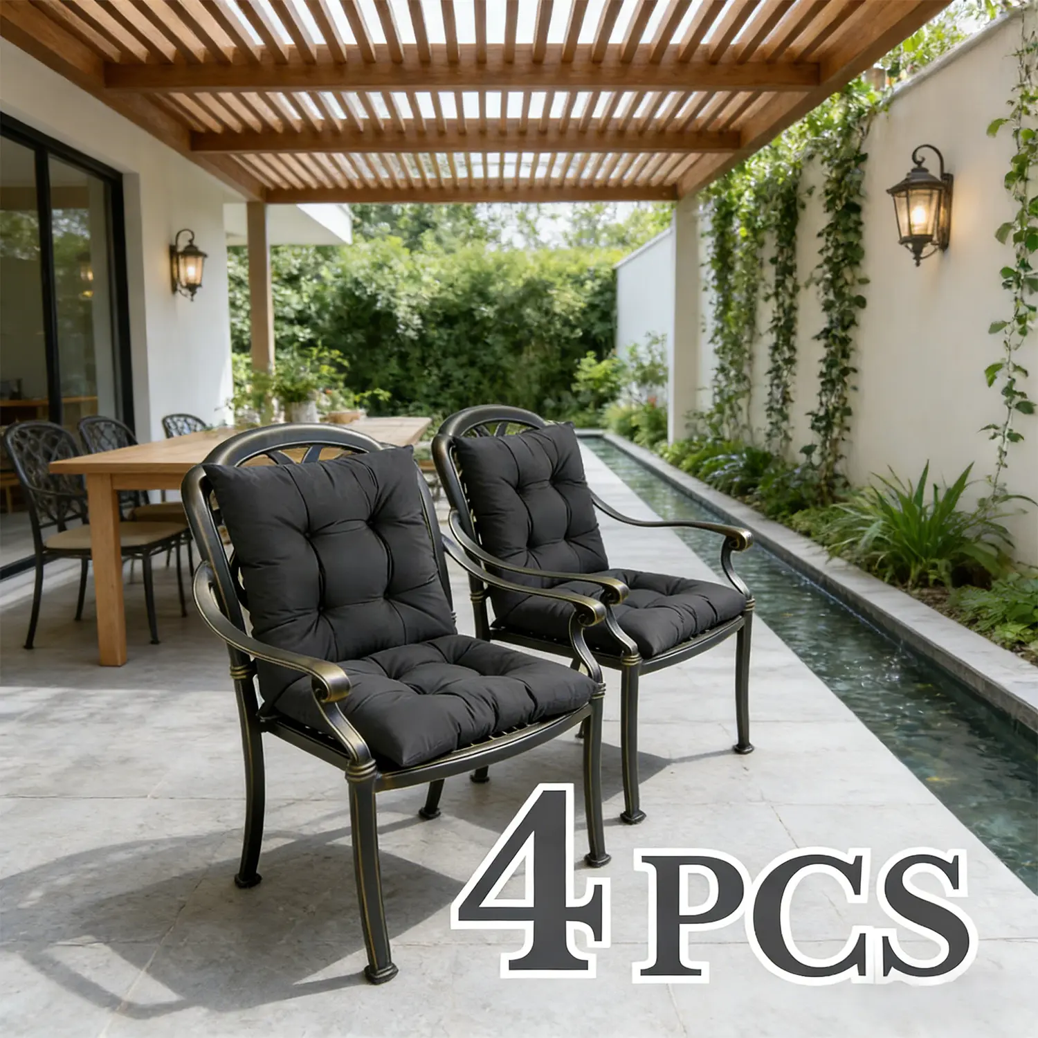2/4 Pack Ployester Foam Chair Cushions, 15.35"x15.35"x1.57", Universal Fit, Shape-Hold Foam, Easy-Fit for Dining & Outdoor, Multiple Colors