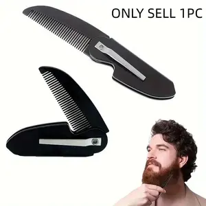 Foldable Beard Comb for Men, Folding Beard Comb, Small Pocket Grooming Tool, Essential Travel Accessory, Lightweight & Portable, Perfect Gift Idea, Beard Care, Hair Styling Combs