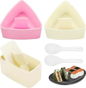 Sushi Mold Set, 3pcs Rice Ball Mold, Musubi Maker Press Mold, Large Triangle Rice Mold, Japanese Sushi Making Kit for Lunch Bento, Kitchen Utensil