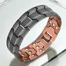 Men's 99.99% Solid Copper Magnetic Bracelet - 3X Strength, 9.06''(23cm) Solid Design, Long-Lasting Lacquer Coating, Fashionable Masculine Copper Exquisite Men's Jewelry, Bracelets Bangles, Daily Wear Accessory, Cool Gift for Guys