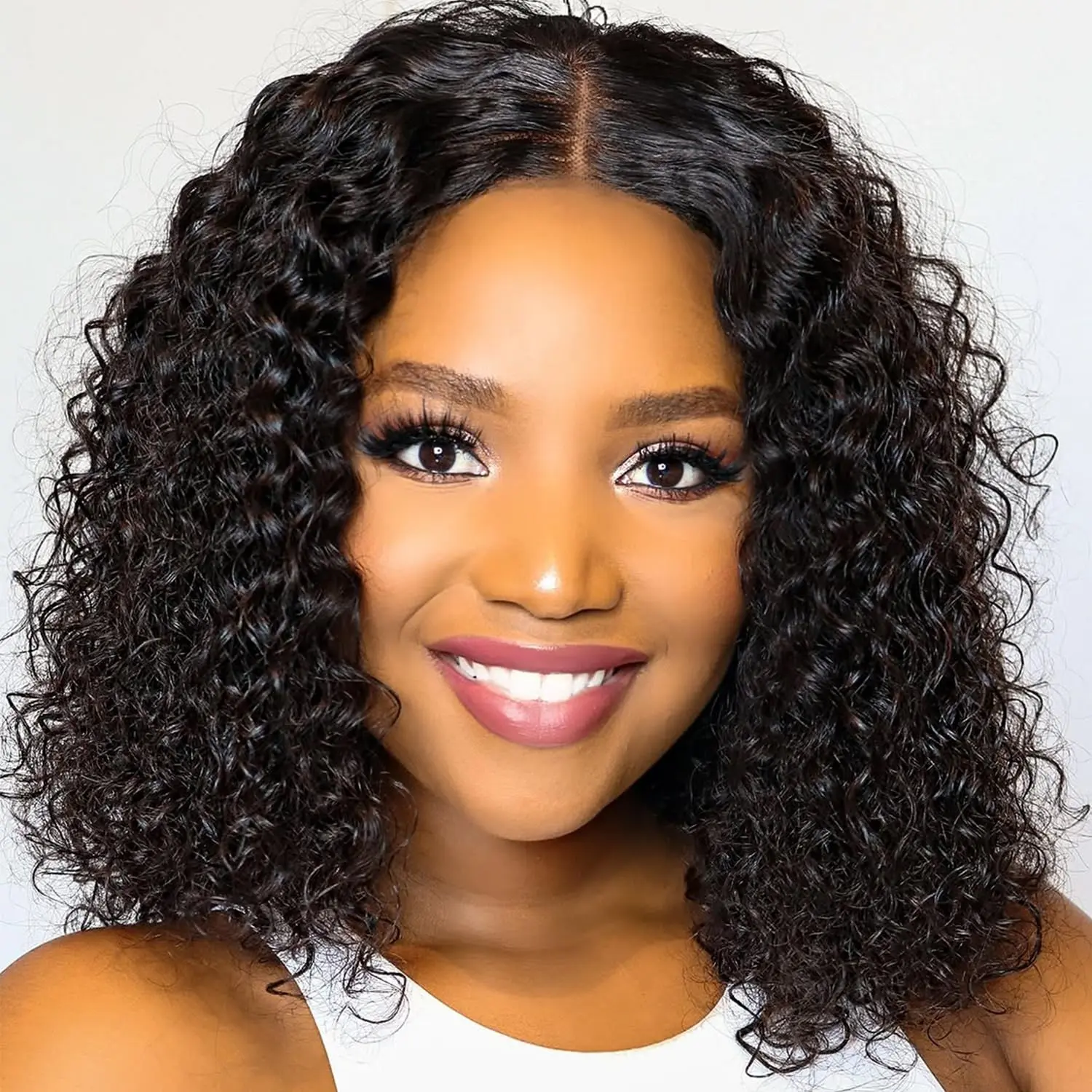 Loyom Women's Brazilian Human Hair Lace Front Wig, Large Lace Front, Easy to Wear & Maintain, Tangles-Free, Shedding-Free, Suitable for All Head Shapes, Curly Hair, Brazilian Wig