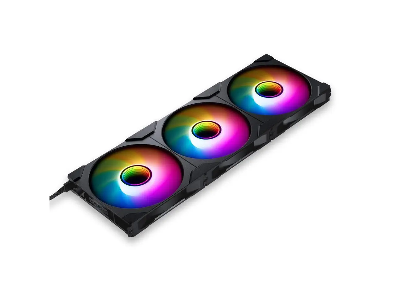 Phanteks M25-140 Gen2 Triple Pack, 3x 140mm ARGB High Performance Cooling Fans, Daisy-chain Unified Fan Frame, Infinity Mirror hub, single cable connection, Black