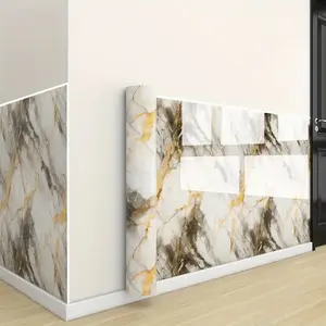 Marble Wallpaper Sticker Roll, Self-Adhesive Foam Tiles, Thick Design, Easy Clean & Cut, Heat Insulation, Home Decor Panel, Living Room, Marble Pattern Wallpaper