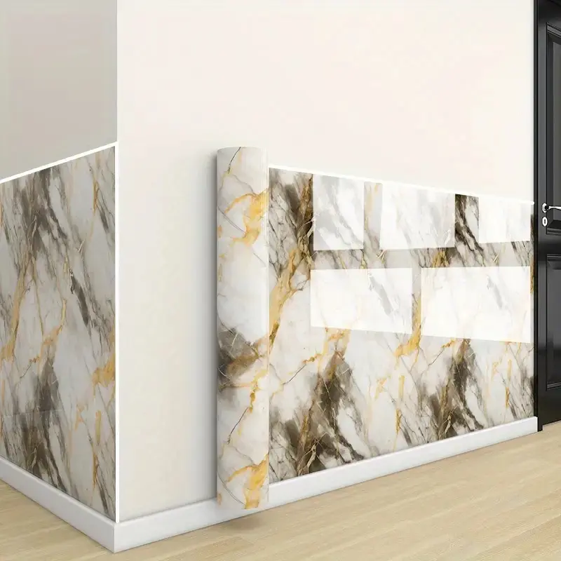 Marble Wallpaper Sticker Roll, Self-Adhesive Foam Tiles, Peel And Stick Wallpaper, Peel And Stick Wallpaper Designs, Thick Design, Easy Clean & Cut, Heat Insulation, Home Decor Panel, Decorative Wallpaper, Living Room, Marble Pattern Wallpaper