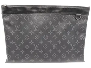 Pre-owned Louis Vuitton Coated Canvas Clutches & Wristlets Eclipse Discovery Pouch