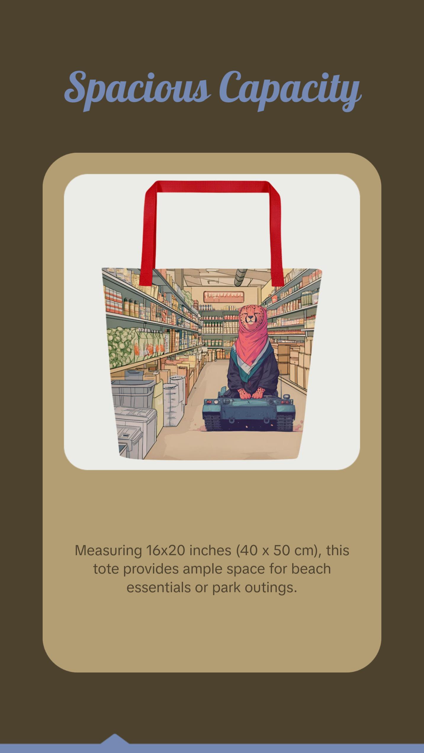 Market Cheetah Large Tote