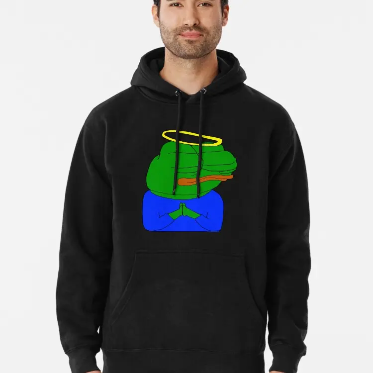 Rare Praying Pepe Pullover Hoodie Comfy Everyday Hoodie - Warm Casual Sweatshirt - Perfect Fall & Winter Outfit