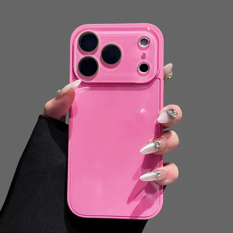Fresh Candy Color Phone Case Skin-Feel Crystal Clear Case for iPhone 17/16/15/14/13 Air/Pro/Pro Max/Plus, Soft TPU Bumper, Hard PC Back, Full Lens Coverage, Cute Minimalist Pink & Blue, Gifts for her/he Colorful Protective Shockproof, Accessories, P