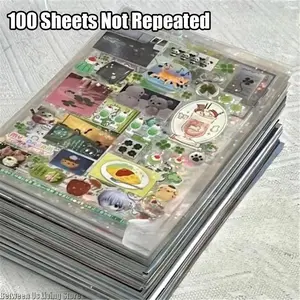 100 Sheets Non-repetitive Y2K Random Cute Glitter Sticker for Phone Luggage Journal Sticker Kawaii Decoration Sticker Gift