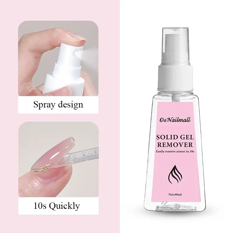 OsNailmall 60ML Nail Glue Remover for Press-On Nails, Fake Nails Debonder, Clear Solid Fake Nail Adhesive, DIY Manicure Tool, Easy Glue off Solution, Nail Art Remover