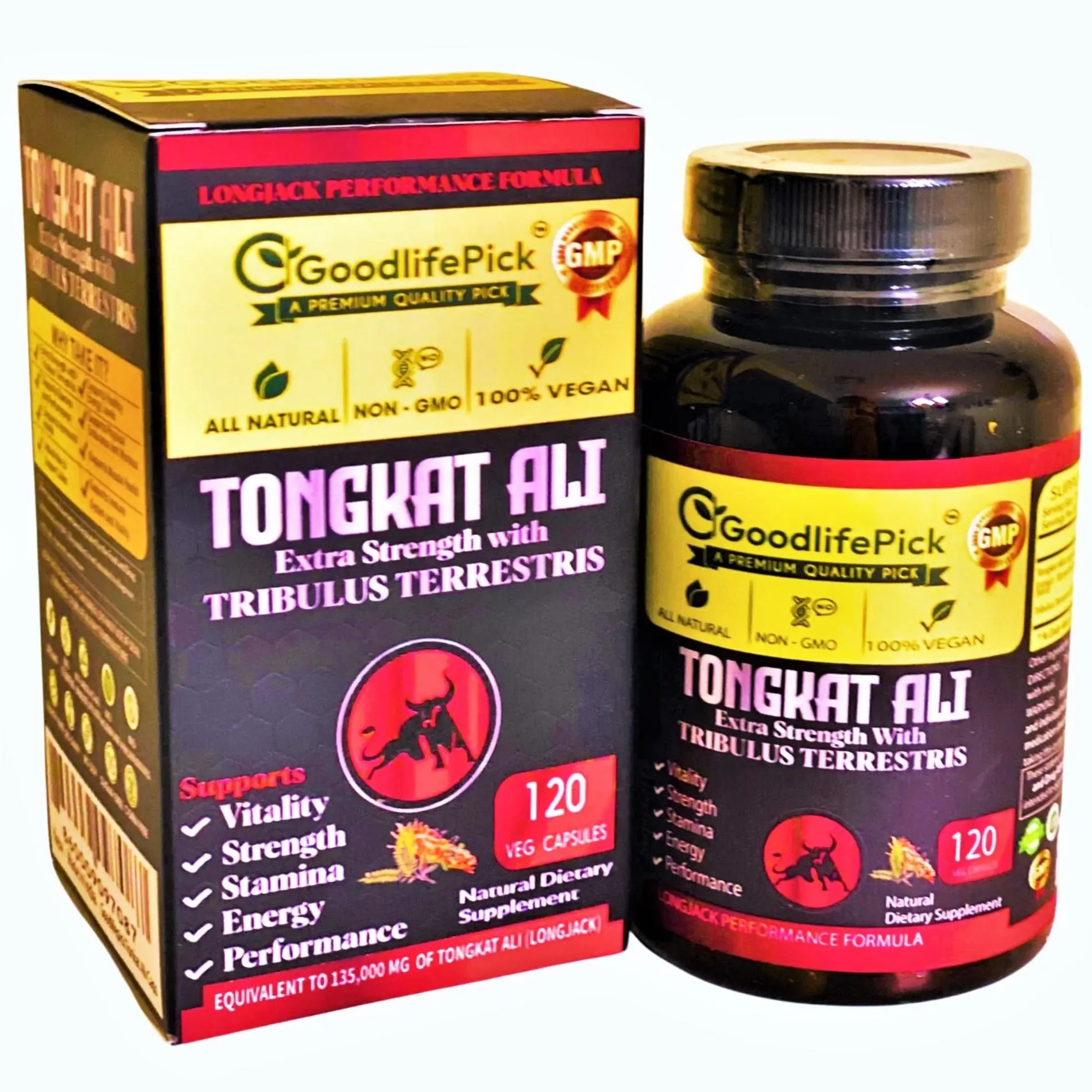 TonkatAli with Terrestris.Ultimate Due for Max Benefi.  All Natural NonGMO Vegan Supplement Supplement