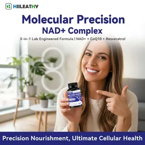 HIILEATHY NAD+ PRO MAX | 300mg Premium Nutrient Blend with NAD+, CoQ10 & Resveratrol | Made in USA
