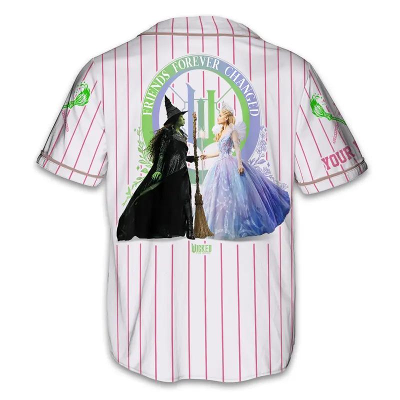 Custom Wicked Witch Baseball Jersey, Changed For Good Shirt, Elphaba and Glinda Jersey, Shiz University Gift, Wicked Musical Movie Fan Gift