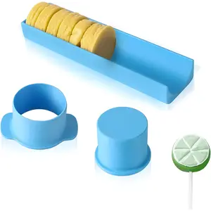 Reusable Plastic PLA Round Shape Cake Mold, 9-Inch Tray, 3D Printed Cutter and Pusher, Bakeware for Home Baking, Birthday Parties