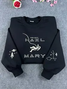 Astronaut Space Embroidered Shirt, Science Fiction Galaxy Embroidery Sweatshirt, Retro Astronomy Hoodie, Gift For Him