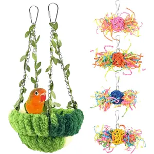 Bird Nest, Conure Breeding Bed Parrotlet Snuggle Nest Lovebird Bed Bird Swing Bed for Small Birds, Size Small