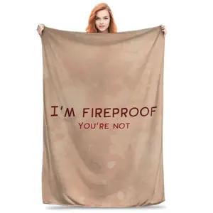 One Direction Fireproof Meme Flannel Blanket | Iconic "I'm Fireproof You're Not" Design | Buttery-Soft No-Shed Premium Flannel | Perfect for Directioners & 1D Fans