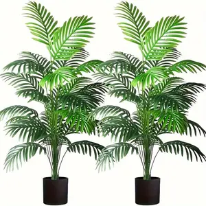2 Stunning 32.68 Inch Artificial Palm Plants, Perfect for Weddings, Hotels, Gardens, Outdoor Decor, No Batteries Needed, Realistic Greenery, Artificial Palm Trees