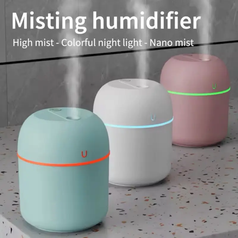Humidifier Colors LED Mini Diffuser Silent Vapor Aroma 2 Mode Creative Turret Cool Mist Air Small Desktop for Bedroom, Office and Car Auto-off Aromatherapy Humidifier