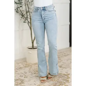 Alexis High Rise Control Top Slit Hem Slim Bootcut Jeans