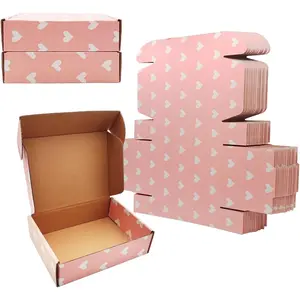 Green Recyclable Cardboard Small  Mailer Boxes for Shipping Packaging Craft Mother's Day Gifts Giving Products (Pink, 7.2 x 5.2 x 2 Inch)