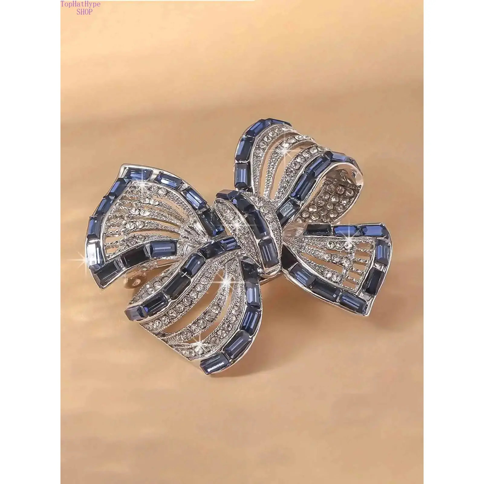 Zirconia Stone Brooch Pin with Sparkle Effect, Elegant Bow Shape Jewelry for Female All-Seasons Daily & Party Wear