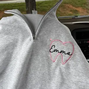 Embroidered Dental Hygienist Quarter zip Sweatshirt, Personalized Tooth Dental Assistant Gift, Customized Orthodontist Sweatshirt Pediatric