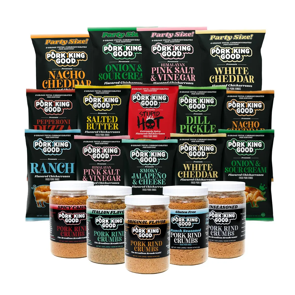 Pork King Good SUPER DUPER Sampler Pack - Flavorful Spice Blend with Onion, Salt, Garlic, Monk Fruit Extract, Spicy Stupid Hot Notes, Keto & Paleo Fit for Pepperoni Pizza & Cooking Essentials