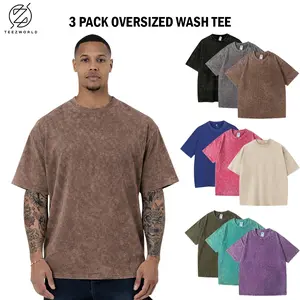 Combo 3 Pack - Acid Wash Modern Casual T Shirt, Oversized Silhouette, Soft Cotton Comfort, Breathable Wear Experience, Everyday Streetwear Staple, Lightweight Feel, Easy Pairing Option, Vintage Style Detail, Durable Material, Relaxed Fit Design