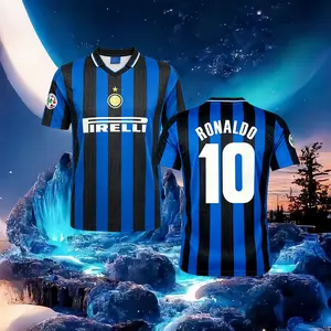 97 98 Home Short Sleeve 10# Ronaldo Retro Soccer Jersey Fans Version Breathable