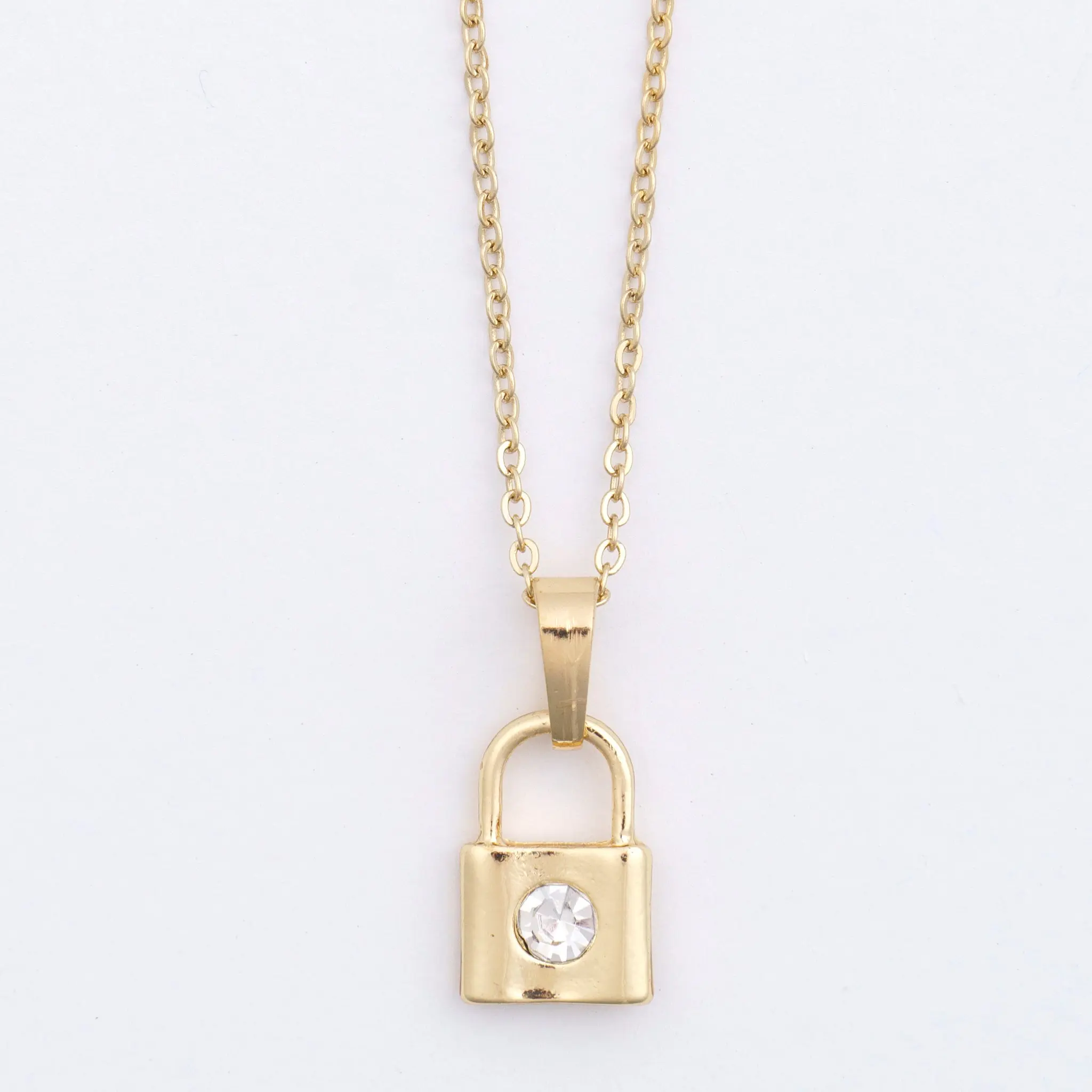Dainty Padlock Charm Necklace