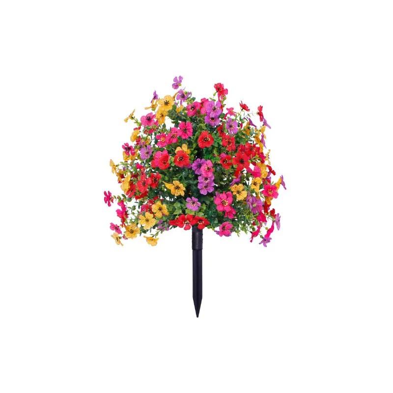 Lifelike Artificial Daisy with Eucalyptus Leaves | Waterproof Faux Greenery for Home Garden Porch Patio Decor