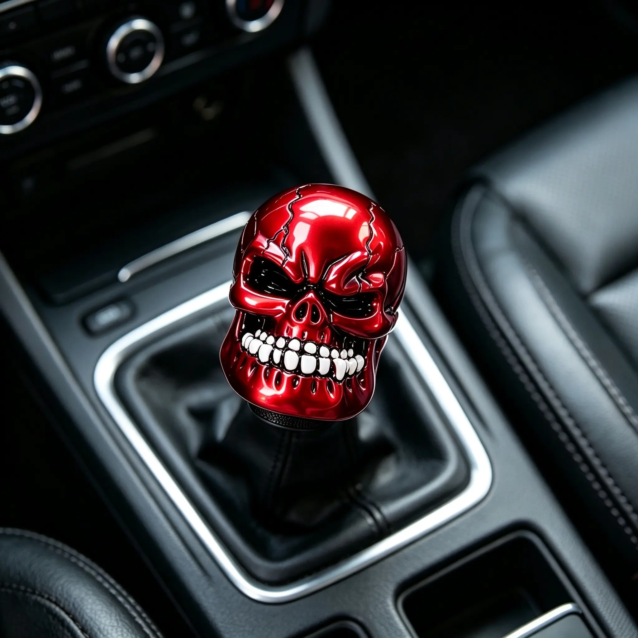 Resin Skull-Themed Gear Shift Knob for Manual and Automatic Cars, Universal Car Modification Gear Control Accessory, Automotive Interior Decor Part