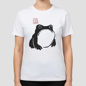 Unimpressed Frog Graphic Tee, Matsumoto Hoji Japanese Vintage Art Aesthetic, Cottagecore Style, Available as T-Shirt, Sweatshirt & Hoodie, Unisex, Comfortable, All‑Season Wear