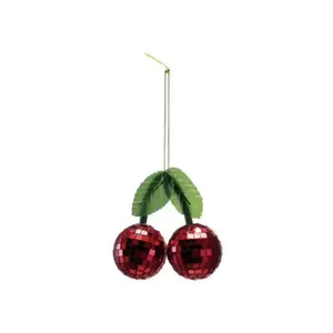Glass Mosaic Cherries Ornament