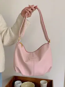 New Trendy Korean Style Versatile Large Capacity Shoulder Crossbody Bag, Student Commute Casual Tote Bag for Women Handbag Shoulder Purse Hobo Shoulder Bag, PU Tote Satchel