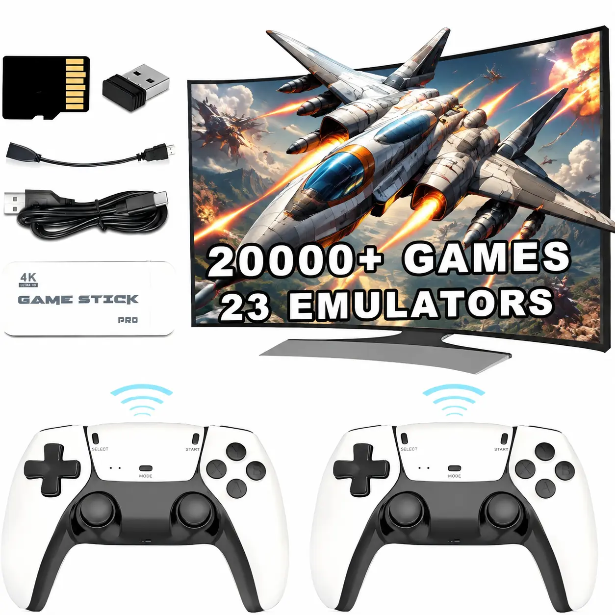 M15 Retro 4K HDMI Game Console — Comes with wireless Bluetooth controllers and features 23 emulators with over 20,000 built-in games; the perfect choice for family gatherings or as a gift for friends.