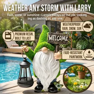 Outdoor Garden Gnome with LED Solar Light – 11" Spring Gnome – Funny Decoration for Grandmother & Mom – Perfect for Summer Yard, Patio, Home – Solar Lantern Statue – Birthday Gift