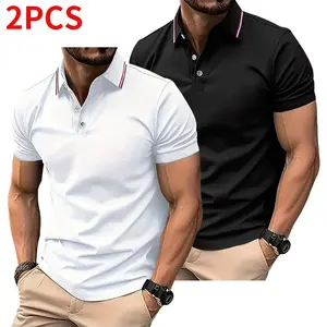 Men’s lightweight short-sleeve polo shirt set (2 pieces), available in multiple colors; suitable for everyday wear, casual outfits, and workwear.summervibes